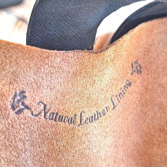 Sofft Melina Sandals Black Leather Stacked Block Heel Buckle Ankle Strap size 8 - Picture 14 of 16